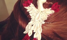 The one total splurge I wanted for myself for the wedding, a custom made crane kanzashi to match my dress colors. I #saved_up to get this! #projectlife365